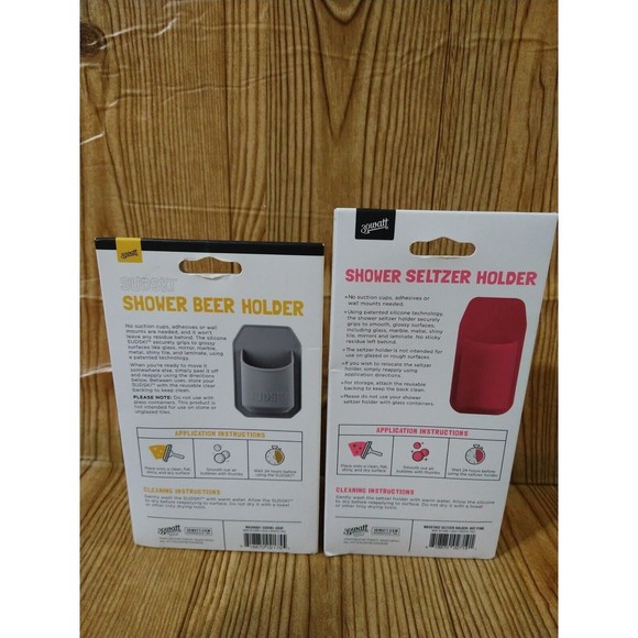 Sku004-SUDSKI  His/Her Beer Can Holder Dark Grey + pink Shower Caddy  Silicone - Picture 2 of 4